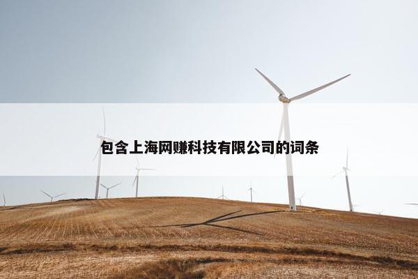 包含上海网赚科技有限公司的词条