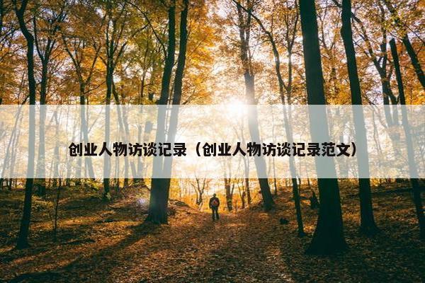 创业人物访谈记录（创业人物访谈记录范文）