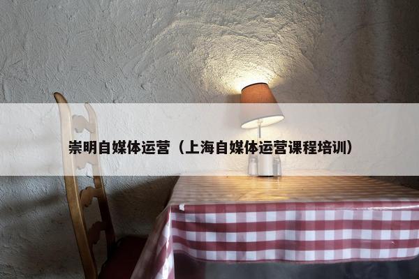 崇明自媒体运营（上海自媒体运营课程培训）