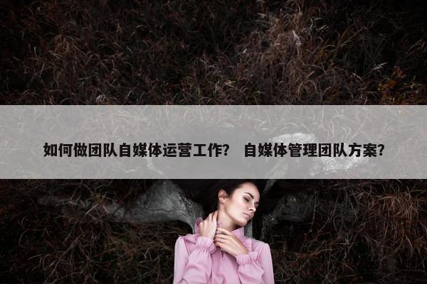 如何做团队自媒体运营工作？ 自媒体管理团队方案？