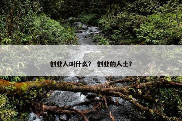 创业人叫什么？ 创业的人士？
