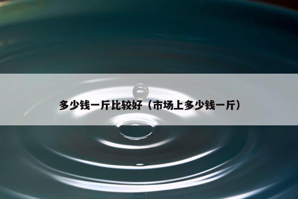 多少钱一斤比较好（市场上多少钱一斤）