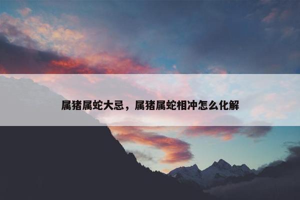 属猪属蛇大忌，属猪属蛇相冲怎么化解