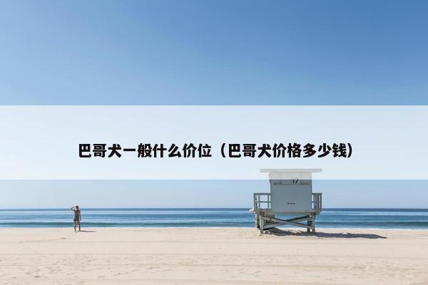 巴哥犬一般什么价位（巴哥犬价格多少钱）