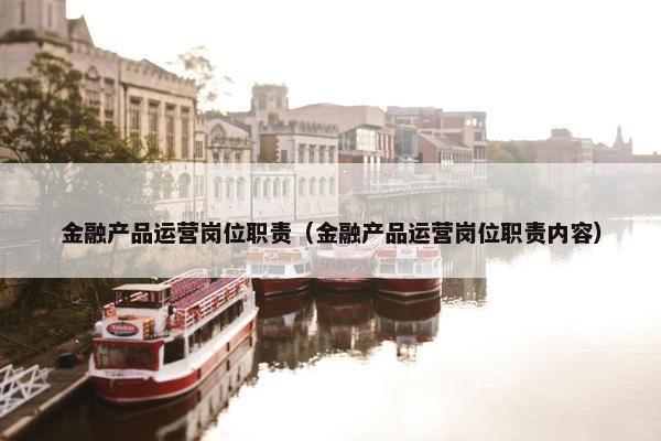金融产品运营岗位职责（金融产品运营岗位职责内容）