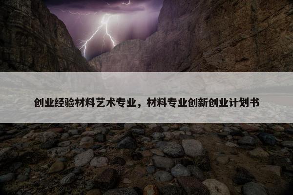 创业经验材料艺术专业，材料专业创新创业计划书