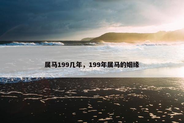 属马199几年，199年属马的姻缘