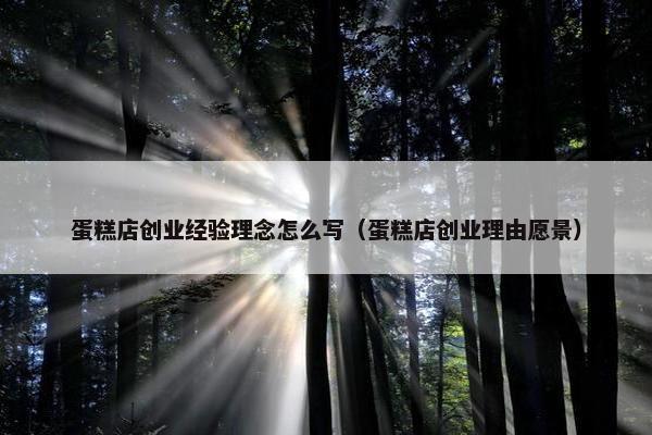 蛋糕店创业经验理念怎么写（蛋糕店创业理由愿景）