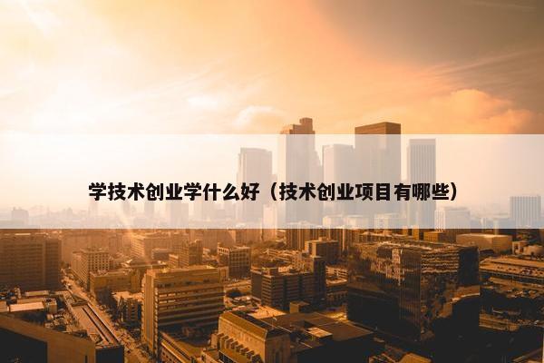 学技术创业学什么好（技术创业项目有哪些）