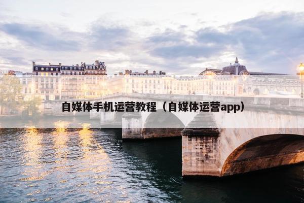 自媒体手机运营教程（自媒体运营app）
