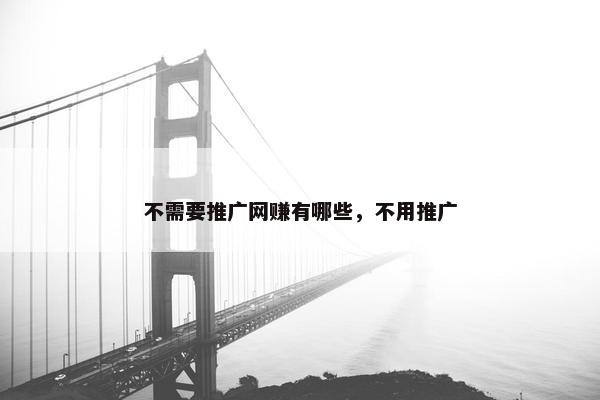 不需要推广网赚有哪些，不用推广
