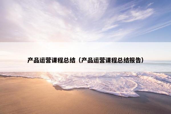 产品运营课程总结（产品运营课程总结报告）