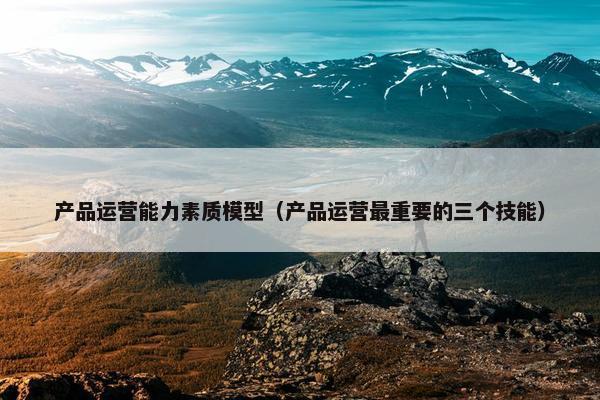 产品运营能力素质模型（产品运营最重要的三个技能）