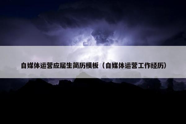 自媒体运营应届生简历模板（自媒体运营工作经历）