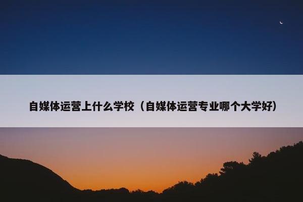 自媒体运营上什么学校（自媒体运营专业哪个大学好）