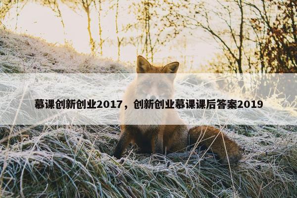 慕课创新创业2017，创新创业慕课课后答案2019