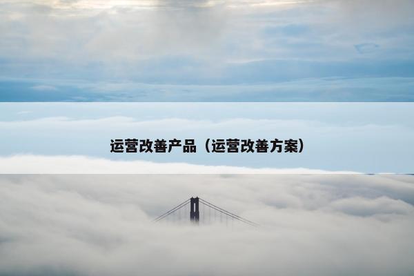 运营改善产品（运营改善方案）