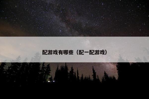 配游戏有哪些（配一配游戏）