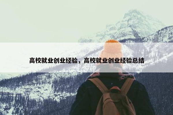 高校就业创业经验，高校就业创业经验总结