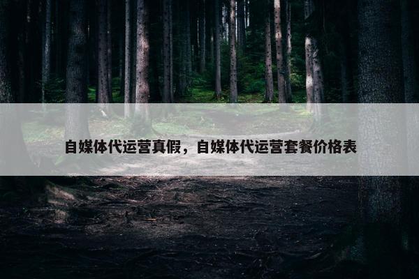 自媒体代运营真假，自媒体代运营套餐价格表