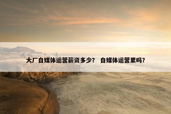 大厂自媒体运营薪资多少？ 自媒体运营累吗？