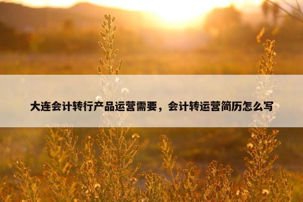 大连会计转行产品运营需要，会计转运营简历怎么写