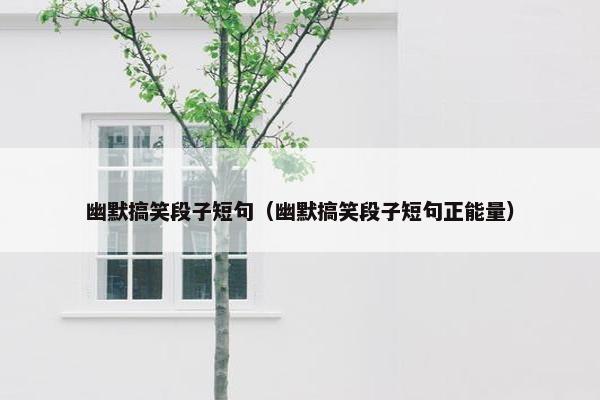 幽默搞笑段子短句（幽默搞笑段子短句正能量）