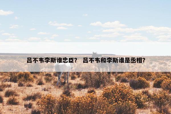吕不韦李斯谁忠臣？ 吕不韦和李斯谁是丞相？