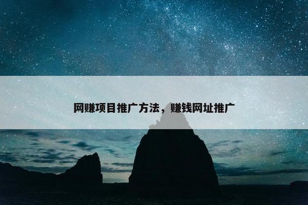 网赚项目推广方法，赚钱网址推广
