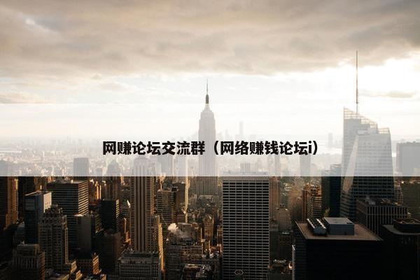 网赚论坛交流群（网络赚钱论坛i）