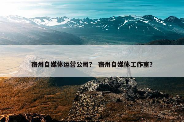 宿州自媒体运营公司？ 宿州自媒体工作室？