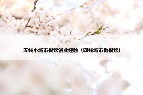 五线小城市餐饮创业经验（四线城市做餐饮）