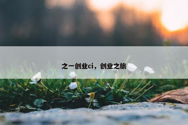 之一创业ci，创业之旅