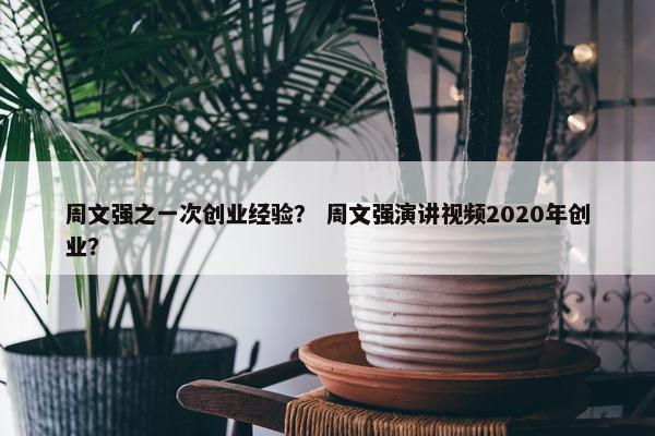 周文强之一次创业经验？ 周文强演讲视频2020年创业？