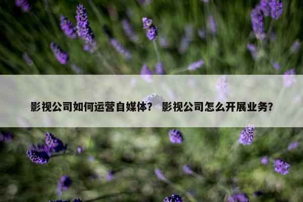影视公司如何运营自媒体？ 影视公司怎么开展业务？