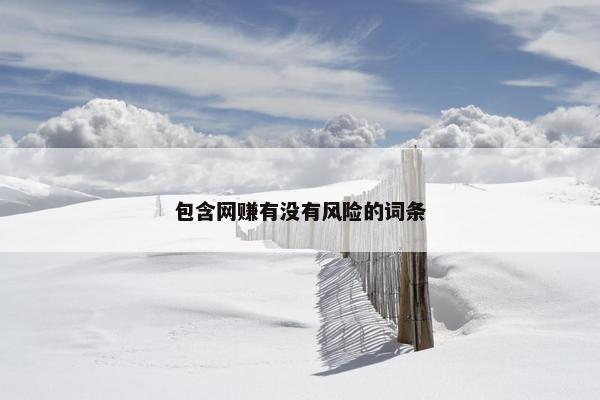 包含网赚有没有风险的词条
