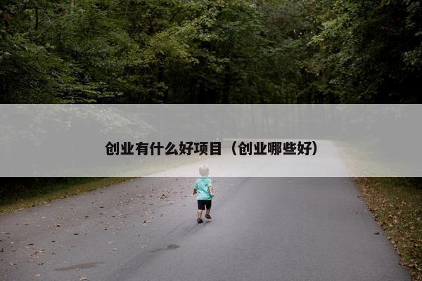创业有什么好项目（创业哪些好）