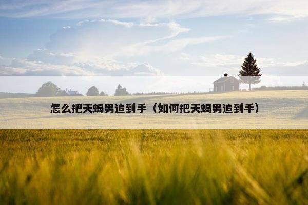 怎么把天蝎男追到手（如何把天蝎男追到手）