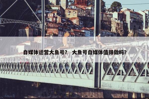 自媒体运营大鱼号？ 大鱼号自媒体值得做吗？