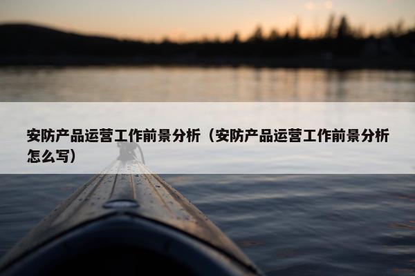 安防产品运营工作前景分析（安防产品运营工作前景分析怎么写）