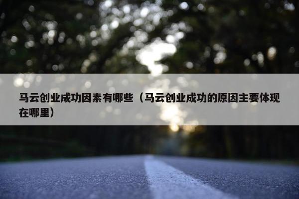 马云创业成功因素有哪些（马云创业成功的原因主要体现在哪里）