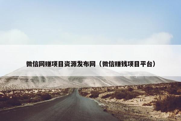 微信网赚项目资源发布网（微信赚钱项目平台）