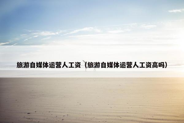 旅游自媒体运营人工资（旅游自媒体运营人工资高吗）