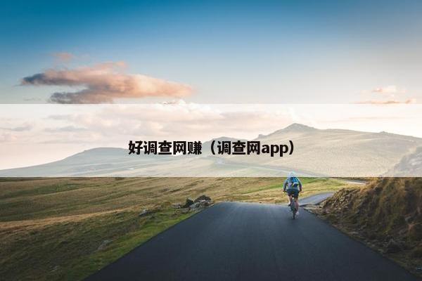 好调查网赚（调查网app）