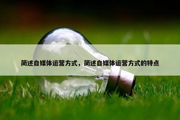 简述自媒体运营方式，简述自媒体运营方式的特点