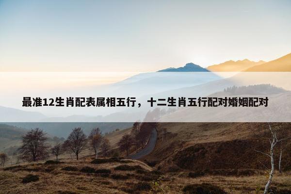 最准12生肖配表属相五行，十二生肖五行配对婚姻配对