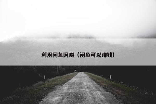 利用闲鱼网赚（闲鱼可以赚钱）