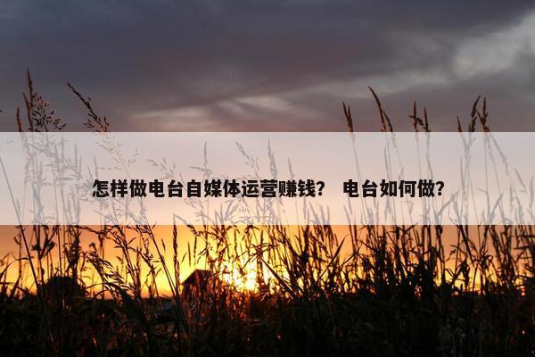 怎样做电台自媒体运营赚钱？ 电台如何做？
