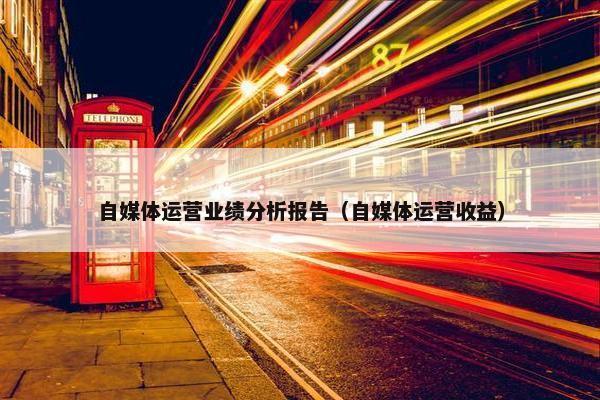 自媒体运营业绩分析报告（自媒体运营收益）
