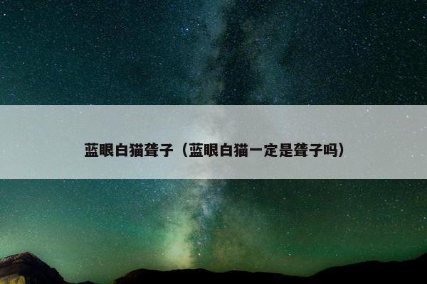 蓝眼白猫聋子（蓝眼白猫一定是聋子吗）